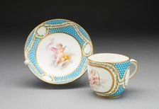 Cup and Saucer (from a tea service), Sèvres, 1770. Creators: Sèvres Porcelain Manufactory, Jacques Fontaine