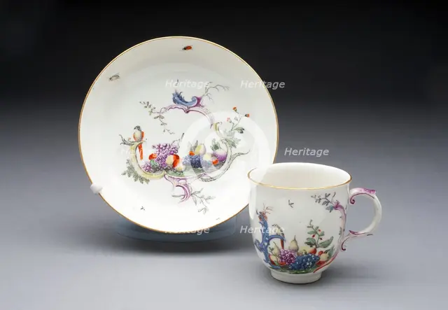 Cup and Saucer, Höchst, c. 1770. Creator: Höchst Factory.