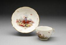 Cup and Saucer, Ludwigsburg, c. 1770. Creator: Ludwigsburg Porcelain Factory
