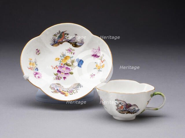 Cup and Saucer, Meissen, c. 1745. Creator: Meissen Porcelain.