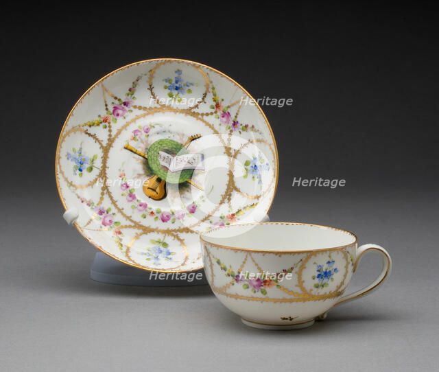 Cup and Saucer, Nyon, c. 1780. Creator: Nyon Porcelain Factory.