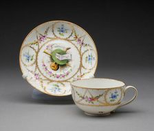 Cup and Saucer, Nyon, c. 1780. Creator: Nyon Porcelain Factory