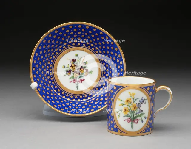 Cup and Saucer, Sèvres, 1788. Creators: Sèvres Porcelain Manufactory, Charles Buteux le Père.