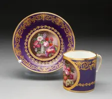 Cup and Saucer, Sèvres, 1793. Creators: Sèvres Porcelain Manufactory, Étienne-Charles Leguay