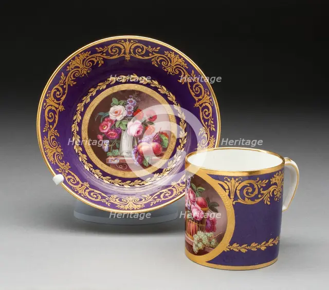Cup and Saucer, Sèvres, 1793. Creators: Sèvres Porcelain Manufactory, Étienne-Charles Leguay.