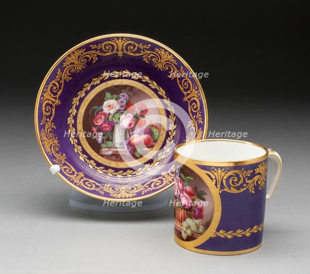 Cup and Saucer, Sèvres, 1793. Creators: Sèvres Porcelain Manufactory, Étienne-Charles Leguay.
