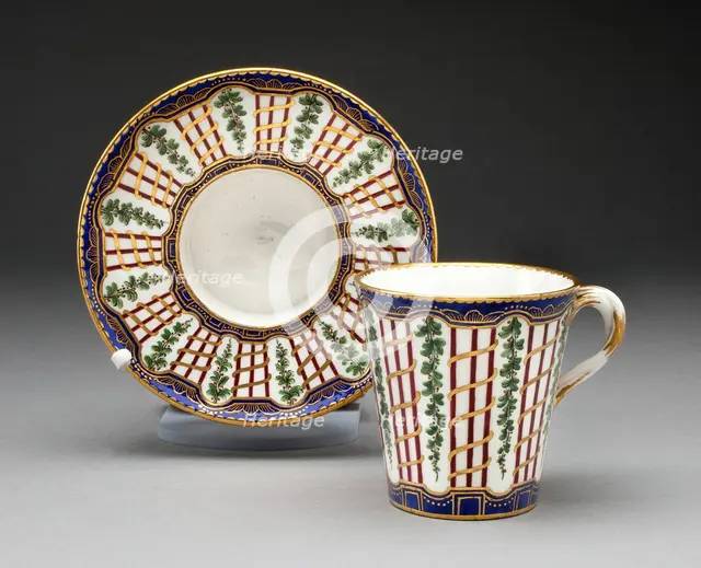 Cup and Saucer, Sèvres, c. 1760. Creator: Sèvres Porcelain Manufactory.