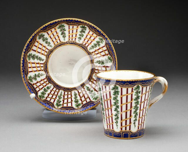 Cup and Saucer, Sèvres, c. 1760. Creator: Sèvres Porcelain Manufactory.