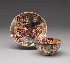 Cup and Saucer, Staffordshire, 1760/70. Creator: Staffordshire Potteries