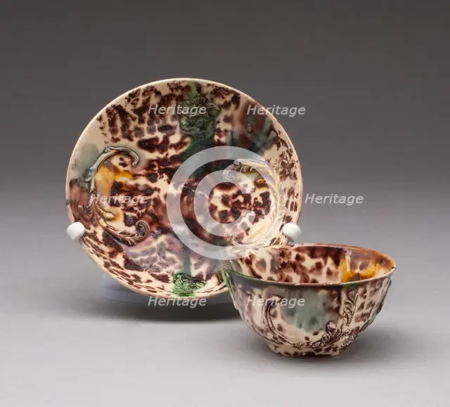 Cup and Saucer, Staffordshire, 1760/70. Creator: Staffordshire Potteries.