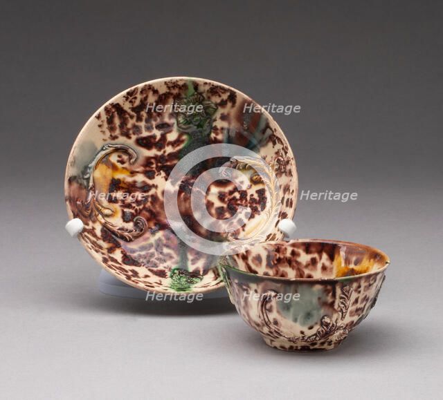 Cup and Saucer, Staffordshire, 1760/70. Creator: Staffordshire Potteries.