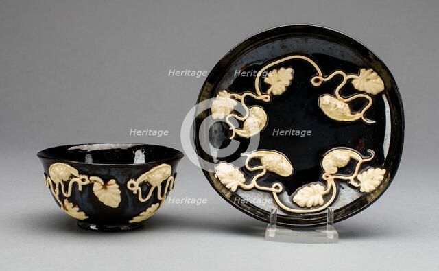 Cup and Saucer, Staffordshire, c. 1750/65. Creator: Staffordshire Potteries.