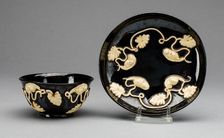Cup and Saucer, Staffordshire, c. 1750/65. Creator: Staffordshire Potteries