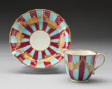Cup and Saucer, Worcester, c. 1770. Creator: Royal Worcester
