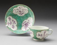 Cup and Saucer, Worcester, c. 1770. Creator: Royal Worcester