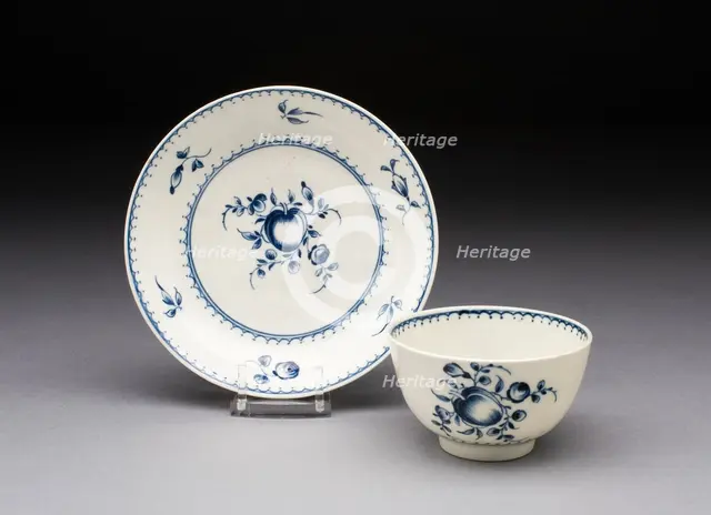 Cup and Saucer, Worcester, c. 1775. Creator: Royal Worcester.