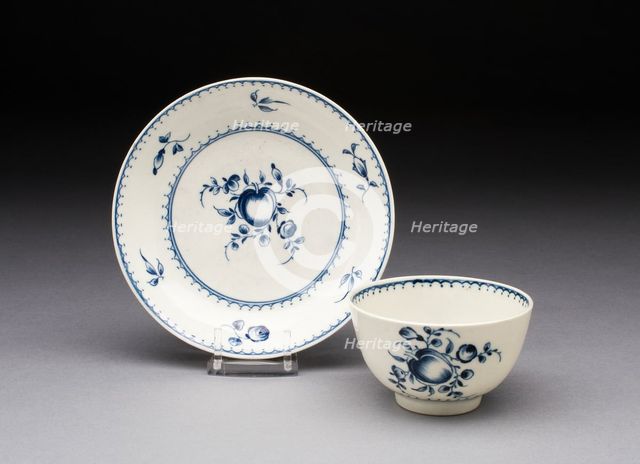 Cup and Saucer, Worcester, c. 1775. Creator: Royal Worcester.