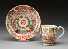 Cup and Saucer, Worcester, c. 1775. Creator: Royal Worcester