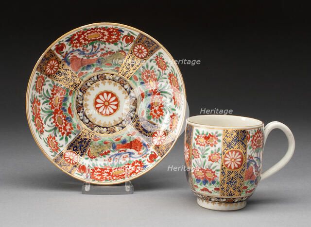 Cup and Saucer, Worcester, c. 1775. Creator: Royal Worcester.