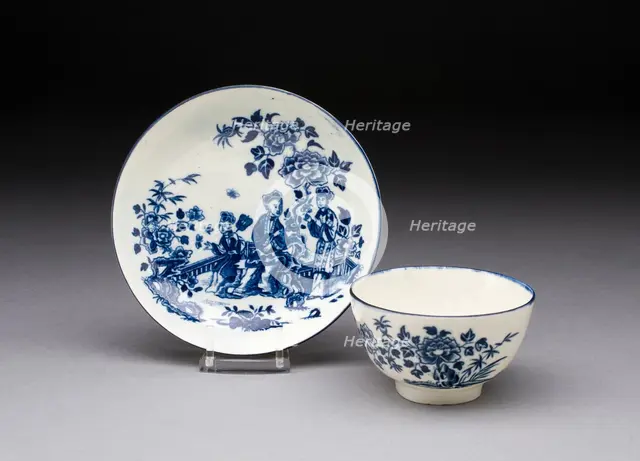Cup and Saucer, Worcester, c. 1775. Creator: Royal Worcester.