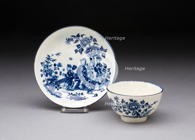 Cup and Saucer, Worcester, c. 1775. Creator: Royal Worcester.