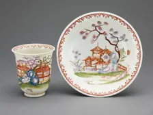 Cup and Saucer, Vienna, c. 1725. Creator: Du Paquier Porcelain Manufactory