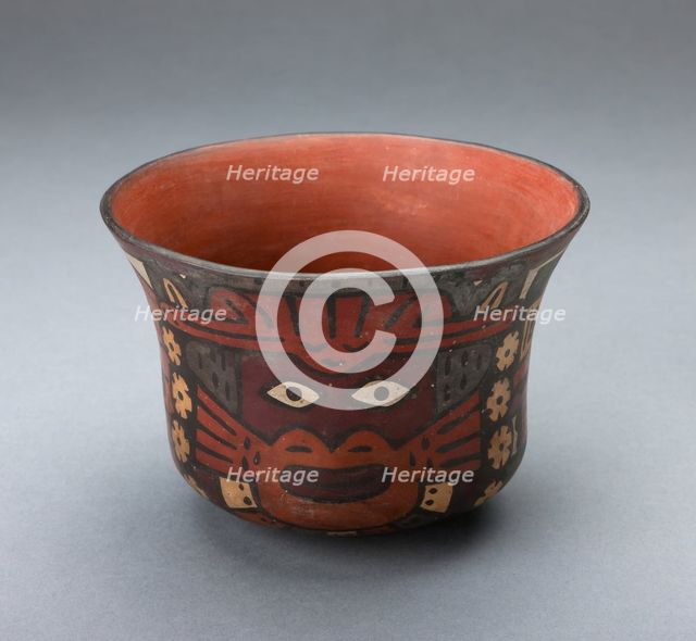Cup Depicting a Ritual Perfomer Wearing a Feline Mask, 180 B.C./A.D. 500. Creator: Unknown.