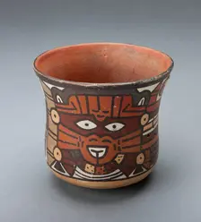 Cup Depicting a Ritual Perfomer Wearing a Feline Mask, 180 B.C./A.D. 500. Creator: Unknown