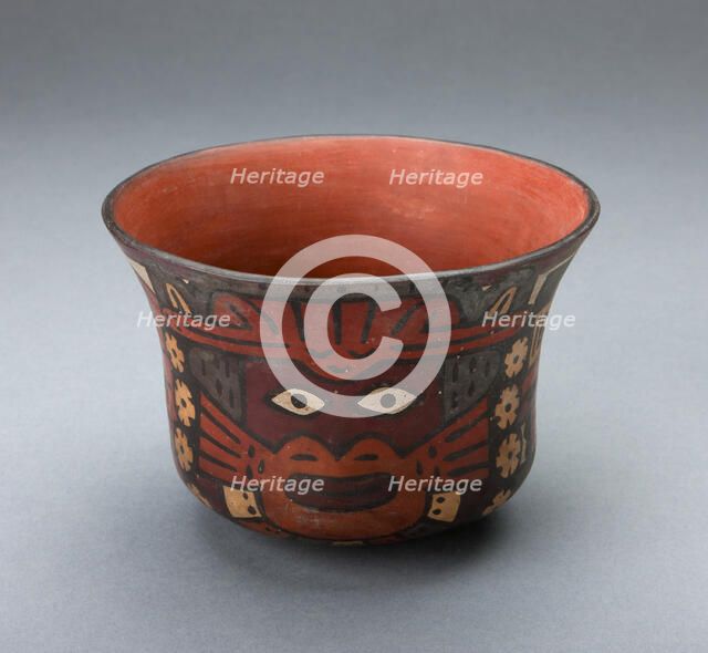 Cup Depicting a Ritual Perfomer Wearing a Feline Mask, 180 B.C./A.D. 500. Creator: Unknown.