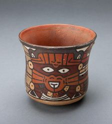 Cup Depicting a Ritual Perfomer Wearing a Feline Mask, 180 B.C./A.D. 500. Creator: Unknown