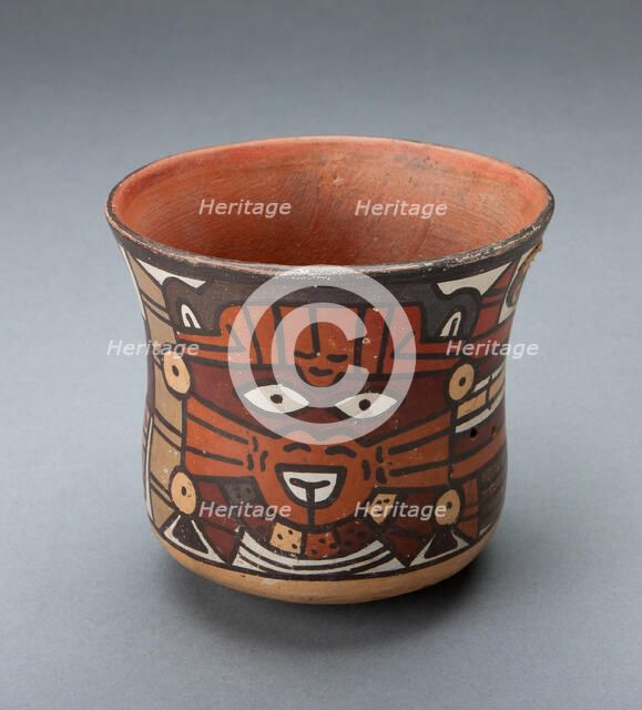 Cup Depicting a Ritual Perfomer Wearing a Feline Mask, 180 B.C./A.D. 500. Creator: Unknown.