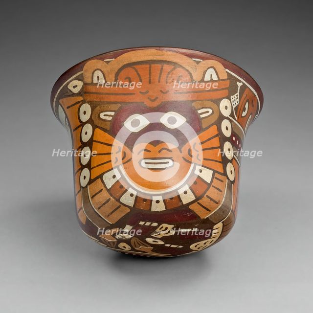 Cup Depicting a Ritual Performer Wearing a Feline Mask, 180 B.C./A.D. 500. Creator: Unknown.