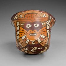 Cup Depicting a Ritual Performer Wearing a Feline Mask, 180 B.C./A.D. 500. Creator: Unknown