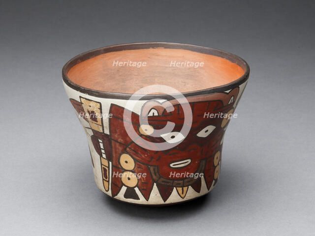 Cup Depicting Masked Performer Holding Weapon, 180 B.C./A.D. 500. Creator: Unknown.