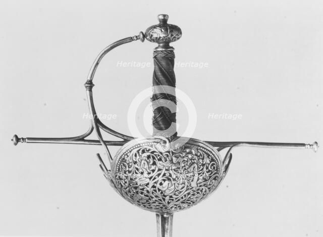 Cup-Hilted Rapier, hilt, Italian, probably Naples; blade, German, Solingen, ca. 1650-75. Creator: Johann Bongen.