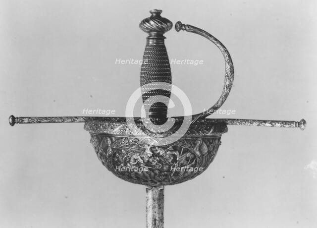 Cup-Hilted Rapier, Italian, Milan; blade, German, Solingen, ca. 1650-75. Creator: Carlo Piccinino.
