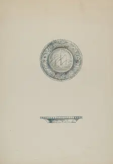 Cup Plate, c. 1936. Creator: Roberta Elvis