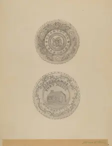 Cup Plates, 1935/1942. Creator: Paul Ward