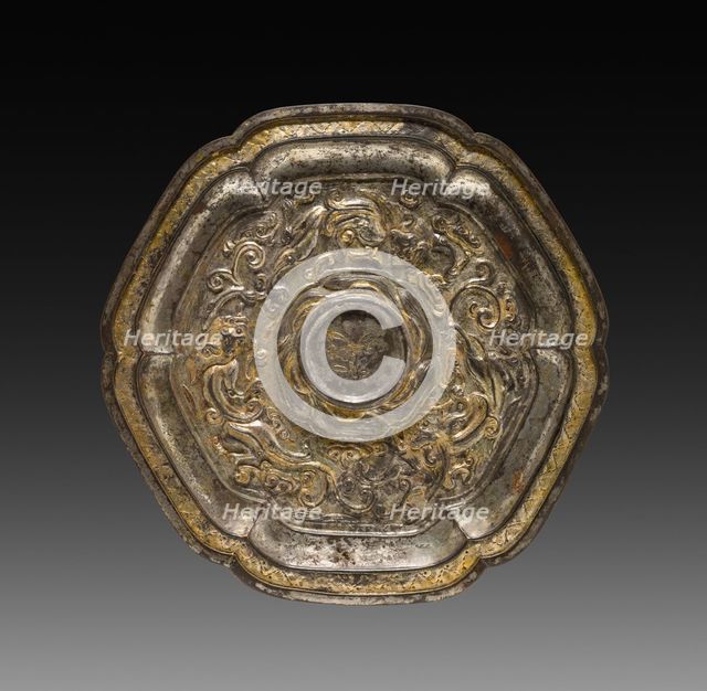 Cup Stand with Dragons amid Fungus Scrolls, 14th Century. Creator: Unknown.
