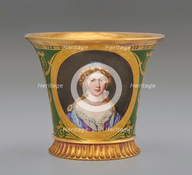 Cup (Tasse Jasmin À Pied Cannelé, 1St Size) With Portrait Of Marie Angélique De Scorailles..., 1811. Creator: Unknown.