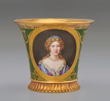 Cup (Tasse Jasmin À Pied Cannelé, 1St Size) With Portrait Of Marie Angélique De Scorailles..., 1811. Creator: Unknown