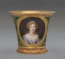 Cup (Tasse Jasmin À Pied Cannelé, 1St Size) With Portrait Of Marie Angélique De Scorailles..., 1811. Creator: Unknown