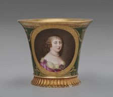 Cup (Tasse Jasmin À Pied Cannelé, 1St Size) With Portrait Of Anne Marie Martinozzi..., 1811. Creator: Unknown