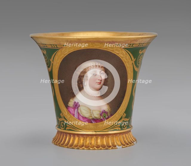 Cup (Tasse Jasmin À Pied Cannelé, 1St Size) With Portrait Of Anne Marie Martinozzi..., 1811. Creator: Unknown.