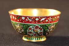 Cup with Blossoms and Peacocks, 18th century. Creator: Unknown