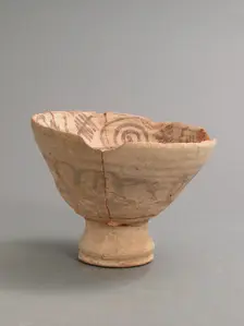 Cup with Foot and Geometric Decoration, Coptic, 4th-7th century. Creator: Unknown
