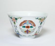 Cup with Floral Scrolls and Moths, Qing dynasty (1644-1911), Qianlong reign, late 18th century. Creator: Unknown