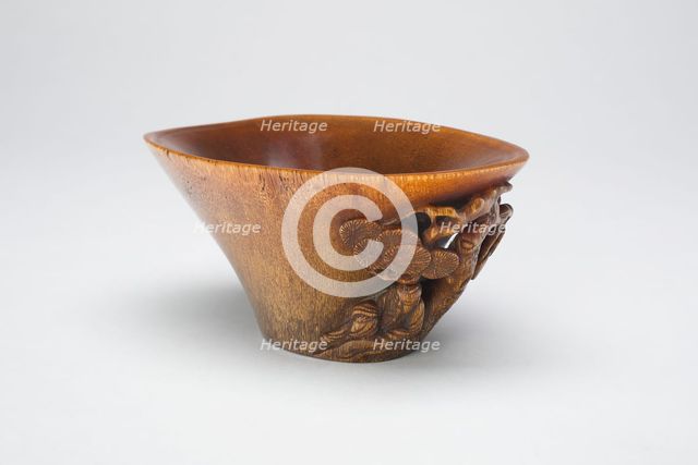 Cup with Handle in the Form of a Scholar Seated..., Late Ming or early Qing dynasty, 17th/18th cent. Creator: Unknown.