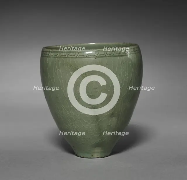 Cup with Incised Thunder Design, 1100s-1200s. Creator: Unknown.
