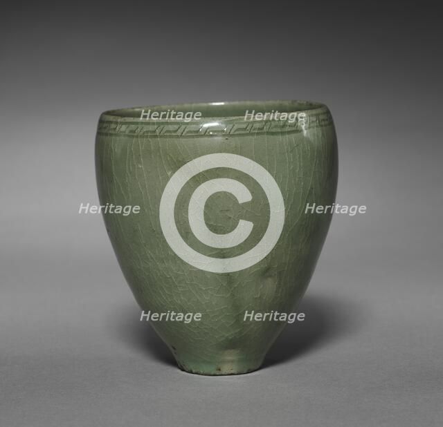 Cup with Incised Thunder Design, 1100s-1200s. Creator: Unknown.